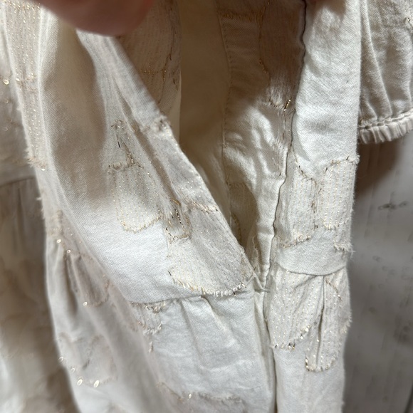 Chicos Jacquard Tiered V Neck Pockets Stretch Soft Lightweight Knee Length Dress - Picture 11 of 16